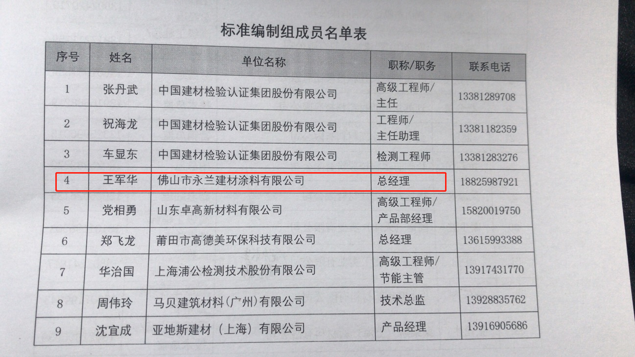 佛山市永蘭建材涂料科技有限公司